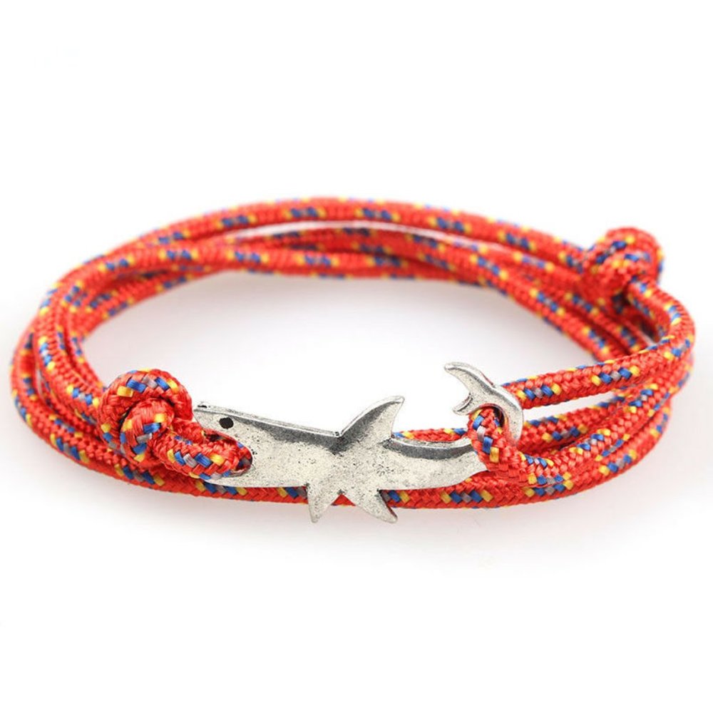 Nautical Shark Adjustable Fish hook bracelet